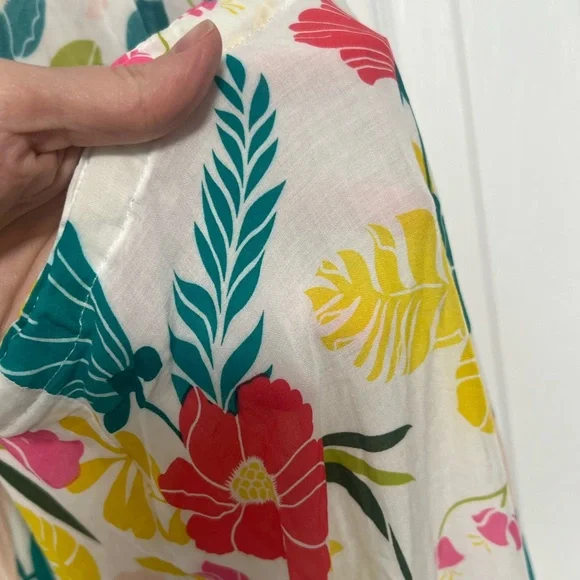 Kate Spade New York Tropical Floral Halter Maxi Dress cover up size Large - Picture 11 of 13